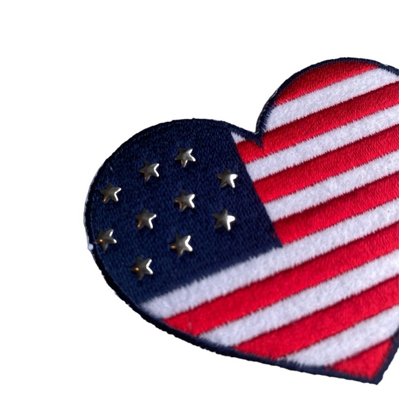 HP! Any 2/$10 Iron On American Flag Heart - Picture 4 of 8